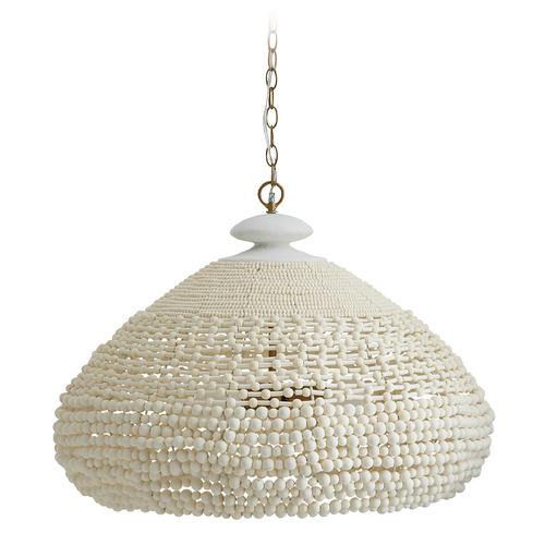 Arteriors Home Lighting Lilo 29-Inch Chandelier in Antique Brass & White by Arteriors Home 85022
