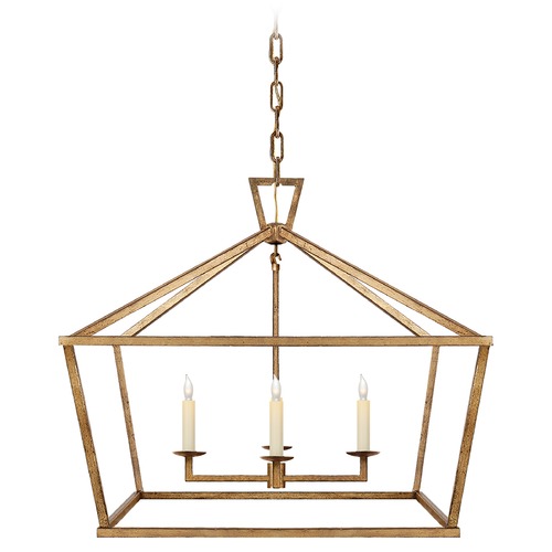 Visual Comfort Signature Collection E.F. Chapman Darlana Wide Lantern in Gilded Iron by Visual Comfort Signature CHC2187GI
