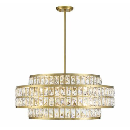 Savoy House Renzo 6-Light Crystal Pendant in Warm Brass by Savoy House 7-9048-6-322
