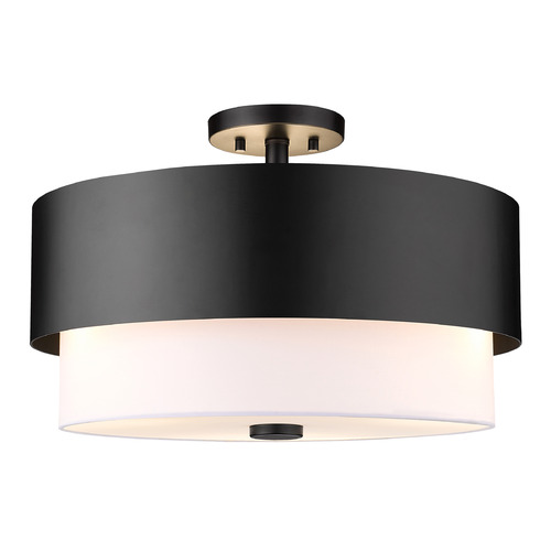 Z-Lite Z-Lite Counterpoint Matte Black Semi-Flushmount Light 495SF18-MB