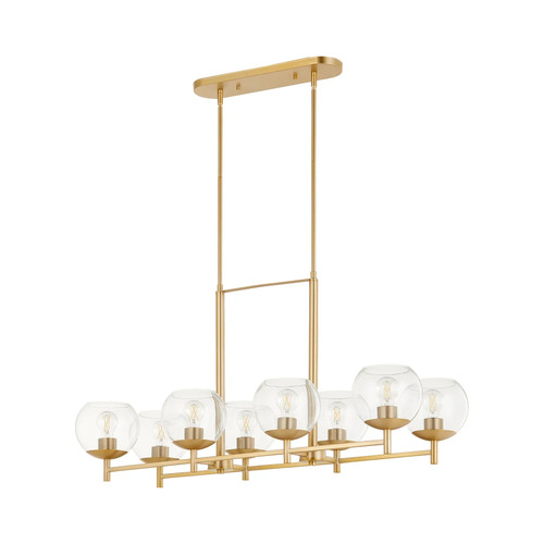 Quorum Lighting Lyon 41-Inch Linear Chandelier in Aged Brass by Quorum Lighting 688-8-80