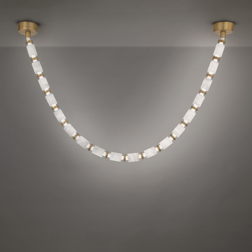 Modern Forms by WAC Lighting Modern Forms Entice Aged Brass LED Pendant Light with Cylindrical Shade PD-62418IC-27-AB