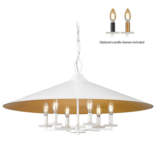 Z-Lite Z-Lite Rialto Matte White Pendant Light with Coolie Shade 1953-32MW
