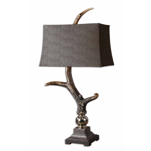 Uttermost Lighting Table Lamp with Black Shade in Burnished Ivory by Uttermost Lighting 27960