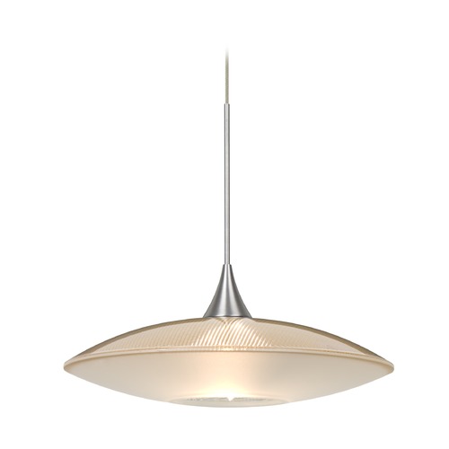 Besa Lighting Besa Lighting Spazio Gold Frosted Glass Satin Nickel Mini-Pendant Light 1XT-6294GD-SN