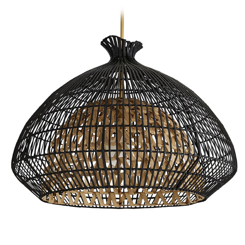 Arteriors Home Lighting Rimini Pendant in Natural & Black Stained Rattan by Arteriors Home 45065