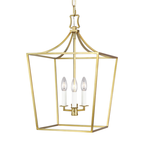 Visual Comfort Studio Collection Chapman & Meyers 13.50-Inch Southold Burnished Brass Hanging Lantern by Visual Comfort Studio CC1003BBS