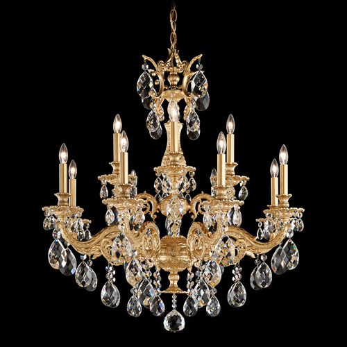 Schonbek Lighting Milano Heirloom Gold Crystal Chandelier by Schonbek Lighting 5682-22H