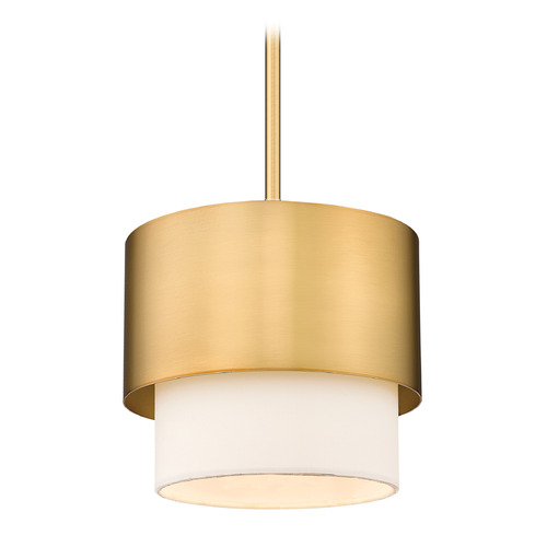 Z-Lite Z-Lite Counterpoint Modern Gold Mini-Pendant Light with Cylindrical Shade 495P7-MGLD