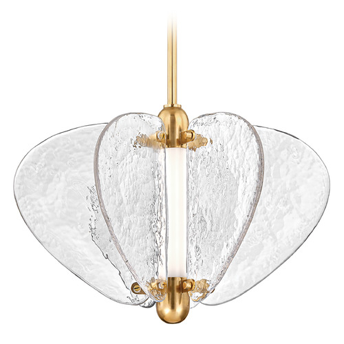 Corbett Lighting Corbett Lighting Freya Vintage Brass LED Pendant Light with Cylindrical Shade 380-20-VB