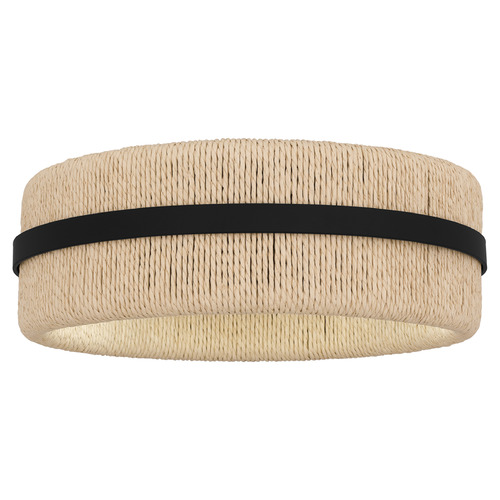 Quoizel Lighting Quoizel Lighting Maeve Matte Black & Ivory Rope Flushmount Light QFL6220MBK