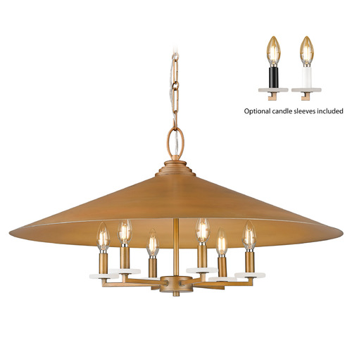 Z-Lite Z-Lite Rialto Signature Gold Pendant Light with Coolie Shade 1953-32SGD