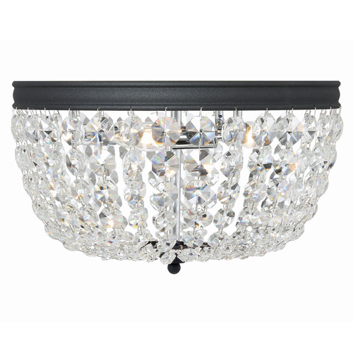 Crystorama Lighting Crystorama Lighting Nola Black Forged Flushmount Light NOL-314-BF-CL-MWP