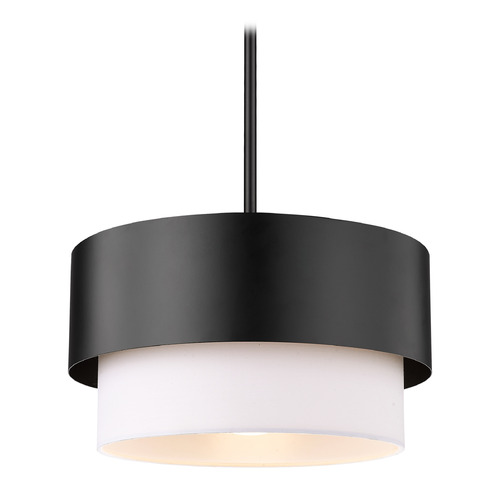 Z-Lite Z-Lite Counterpoint Matte Black Pendant Light with Drum Shade 495P12-MB