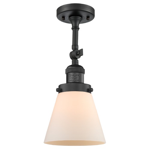 Innovations Lighting Small Cone Matte Black Semi-Flush Mount by Innovations Lighting 201F-BK-G61