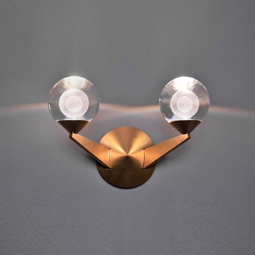 Modern Forms by WAC Lighting Double Bubble Aged Brass LED Sconce by Modern Forms WS-82015-AB