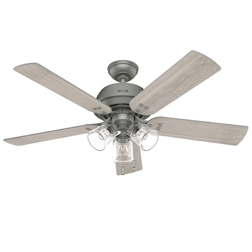 Hunter Fan Company Hunter Fan Company Shady Grove Matte Silver LED Ceiling Fan with Light 52382