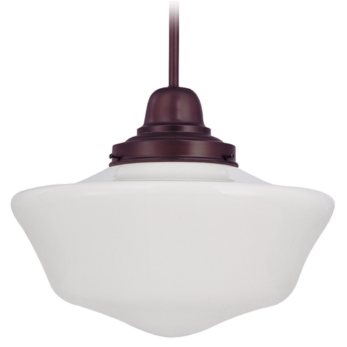 Design Classics Lighting 16-Inch Schoolhouse Pendant Light in Bronze Finish FB6-220 / GA16