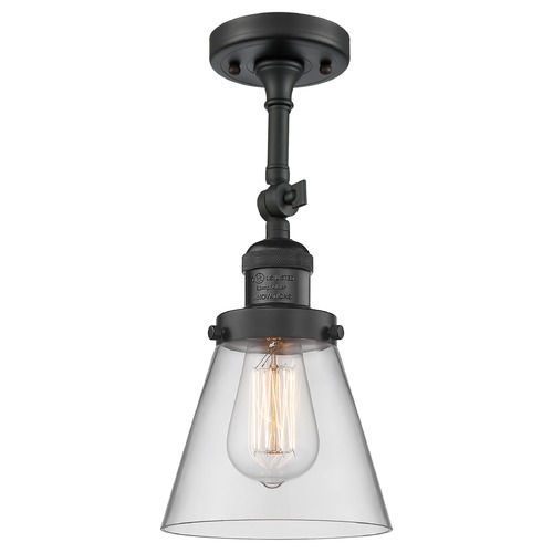 Innovations Lighting Small Cone Matte Black Semi-Flush Mount by Innovations Lighting 201F-BK-G62