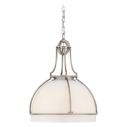 Visual Comfort Signature Collection Chapman & Myers Gracie LED Dome Pendant in Nickel by Visual Comfort Signature CHC5482ANWG
