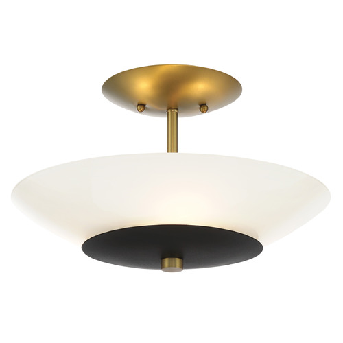 Minka Lavery Bax 14-Inch Semi-Flush Mount in Brass & Coal by Minka Lavery 1703-781