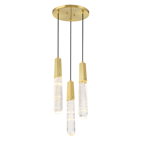 George Kovacs Lighting Drifting Droplets 3-Light LED Pendant in Brass by George Kovacs P1284-859-L