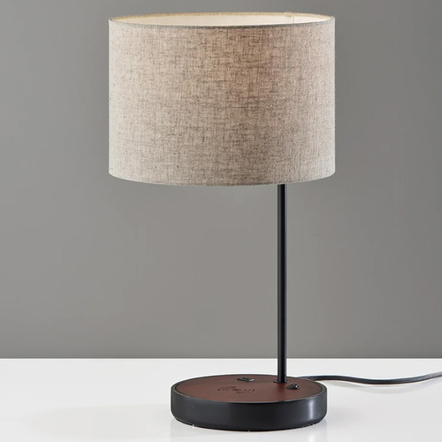 Adesso Home Lighting Adesso Home Oliver Matte Black Table Lamp with Drum Shade 3689-01