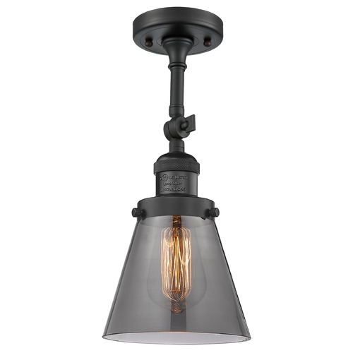 Innovations Lighting Small Cone Matte Black Semi-Flush Mount by Innovations Lighting 201F-BK-G63