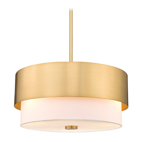 Z-Lite Z-Lite Counterpoint Modern Gold Pendant Light with Drum Shade 495P18-MGLD