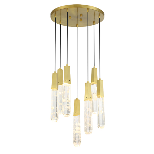 George Kovacs Lighting Drifting Droplets 7-Light LED Pendant in Brass by George Kovacs P1287-859-L