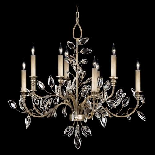 Fine Art Lamps Fine Art Lamps Crystal Laurel Antiqued Warm Silver Leaf Crystal Chandelier 753140ST