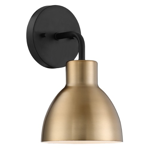 Nuvo Lighting Sloan Matte Black & Burnished Brass Sconce by Nuvo Lighting 60/6791