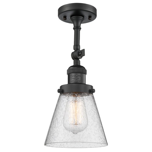 Innovations Lighting Small Cone Matte Black Semi-Flush Mount by Innovations Lighting 201F-BK-G64
