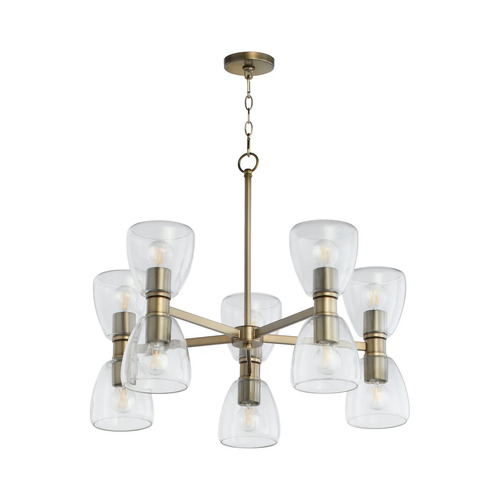 Quorum Lighting Relo 10-Light Chandelier in Dark Brass by Quorum Lighting 615-10-81