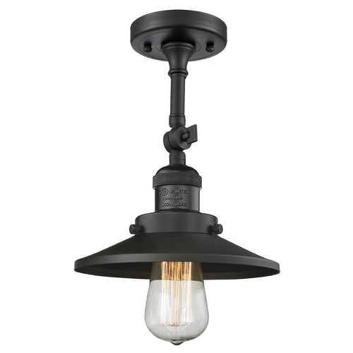 Innovations Lighting Railroad Matte Black Semi-Flush Mount by Innovations Lighting 201F-BK-M6