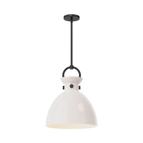 Alora Lighting Alora Lighting Waldo Matte Black Pendant Light with Bowl / Dome Shade PD411814MBGO