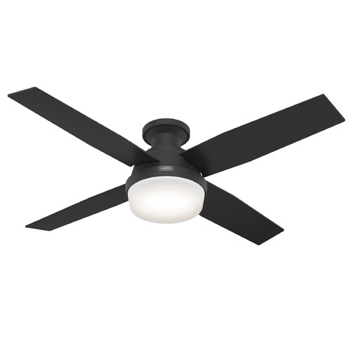 Hunter Fan Company Hunter Fan Company Dempsey Matte Black LED Ceiling Fan with Light 52389