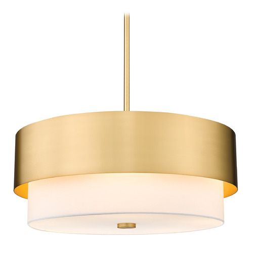 Z-Lite Z-Lite Counterpoint Modern Gold Pendant Light with Drum Shade 495P24-MGLD