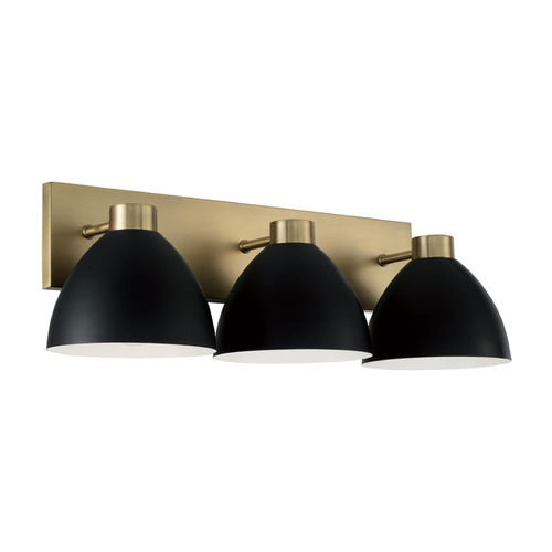 HomePlace by Capital Lighting Homeplace By Capital Lighting Ross Aged Brass & Black Bathroom Light 152031AB