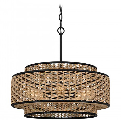 Quoizel Lighting Quoizel Lighting Quoizel Pendant Brushed Gold Pendant Light with Drum Shade QP6161BRG