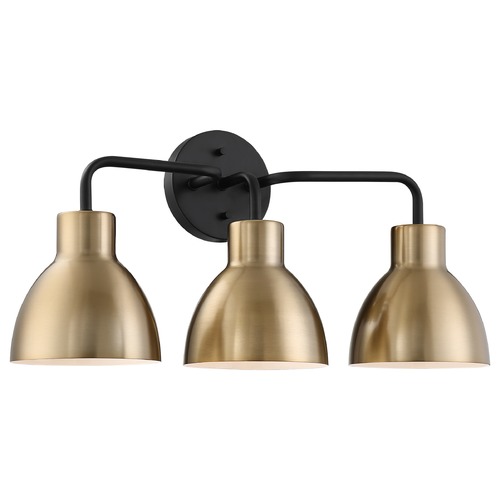 Nuvo Lighting Sloan Matte Black & Burnished Brass Bathroom Light by Nuvo Lighting 60/6793