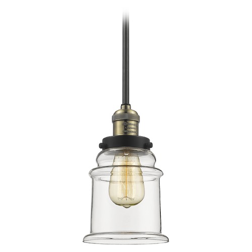 Innovations Lighting Canton Black Antique Brass Mini Pendant by Innovations Lighting 201S-BAB-G182