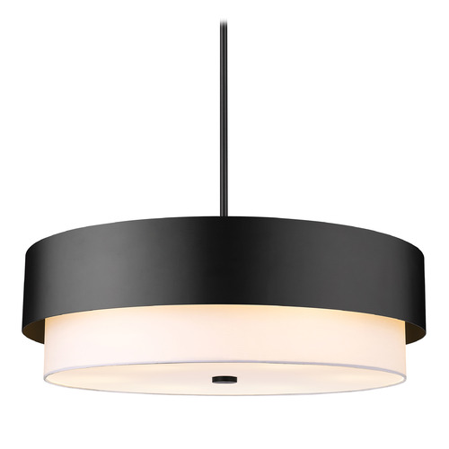 Z-Lite Z-Lite Counterpoint Matte Black Pendant Light with Drum Shade 495P32-MB