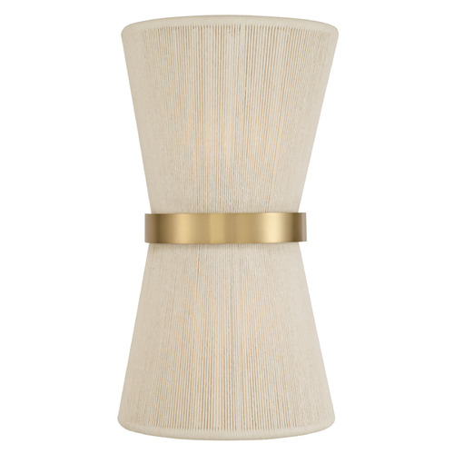 Capital Lighting Capital Lighting Cecilia Bleached Natural Rope and Patinaed Brass Vertical Bathroom Light 641221NP