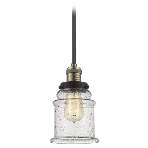 Innovations Lighting Canton Black Antique Brass Mini Pendant by Innovations Lighting 201S-BAB-G184