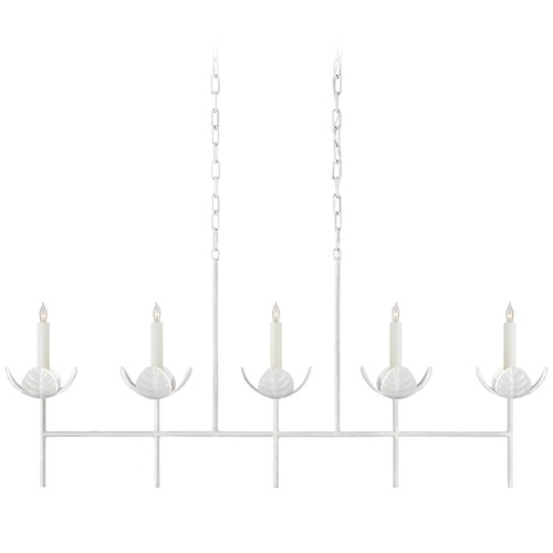 Visual Comfort Signature Collection Julie Neill Illana Linear Chandelier in White by Visual Comfort Signature JN5630PW