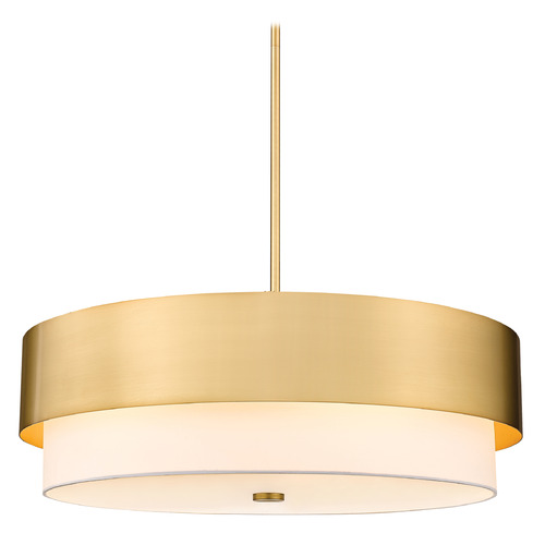 Z-Lite Z-Lite Counterpoint Modern Gold Pendant Light with Drum Shade 495P32-MGLD