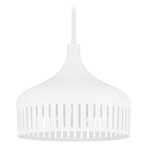 Quoizel Lighting Quoizel Lighting Keagan Matte White Pendant Light with Bowl / Dome Shade QP6208W
