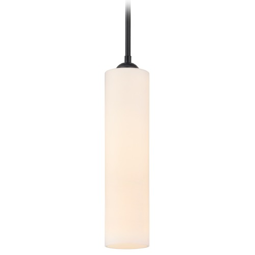 Design Classics Lighting Black Mini-Pendant with White Glass 581-07 GL1628C