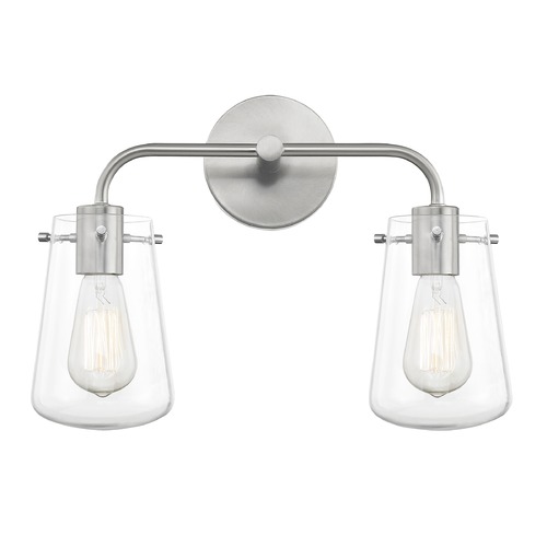 Design Classics Lighting Bastian 16-Inch Vanity Light in Satin Nickel with Clear Glass 1852-09